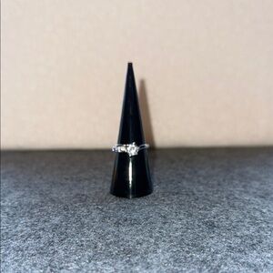 Timeless Silver Solitaire Ring with‎ Prong Setting